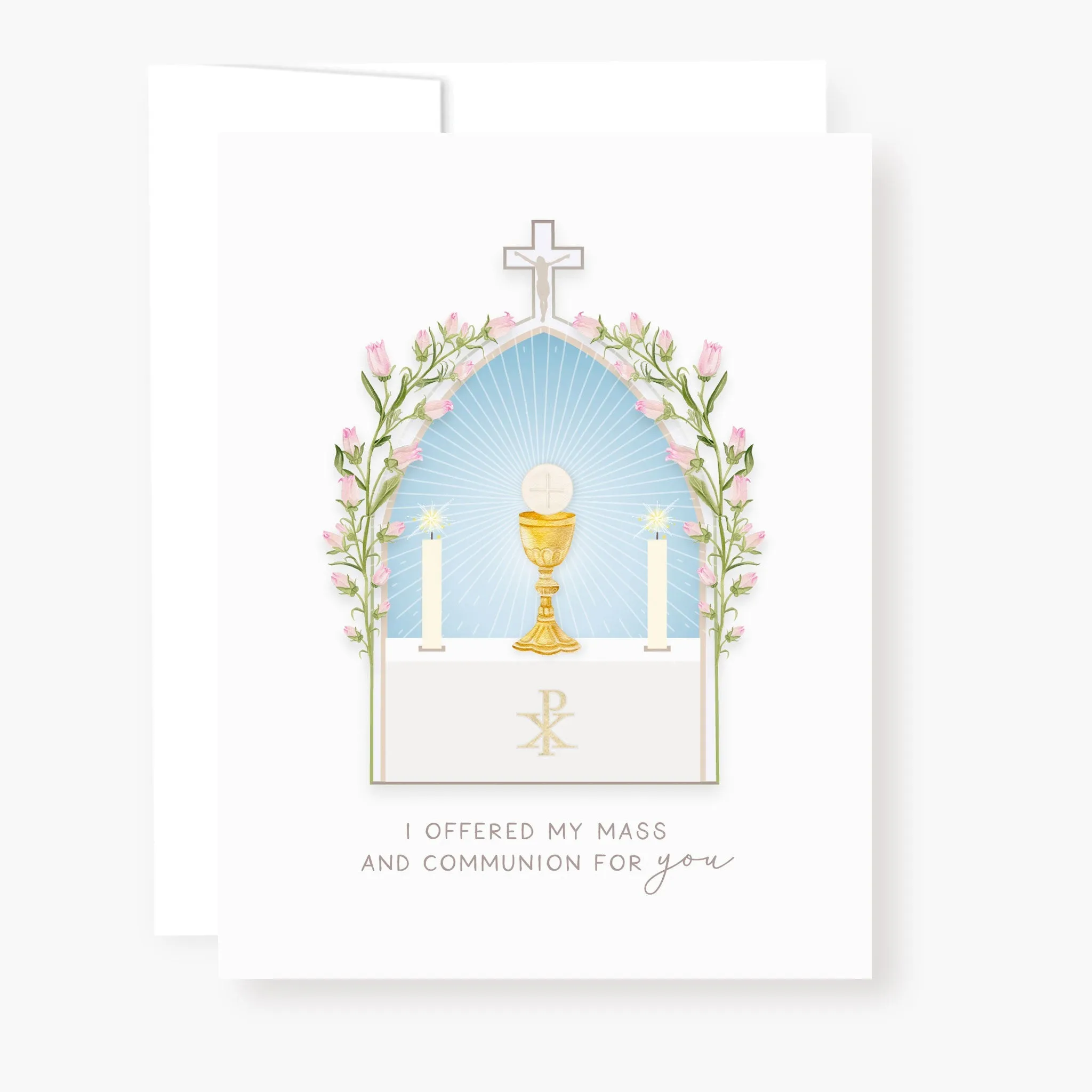 I Prayed for you at Mass Card | White