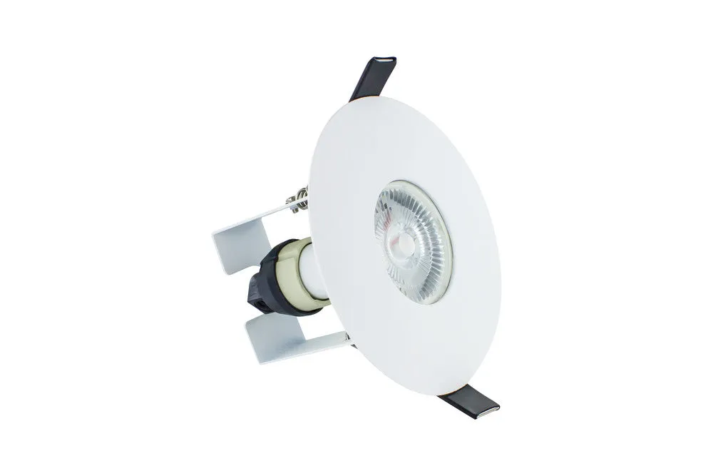 Integral ILDLFR70D013 Evofire Fire Rated Downlight 70-100mm Cutout IP65 White Round  GU10 Holder & Insulation Guard