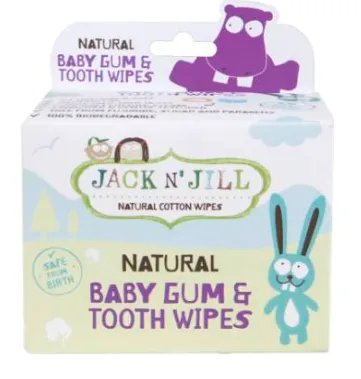 Jack N'Jill Kids Natural cotton baby gums and teeth wet wipes 25 packs/box