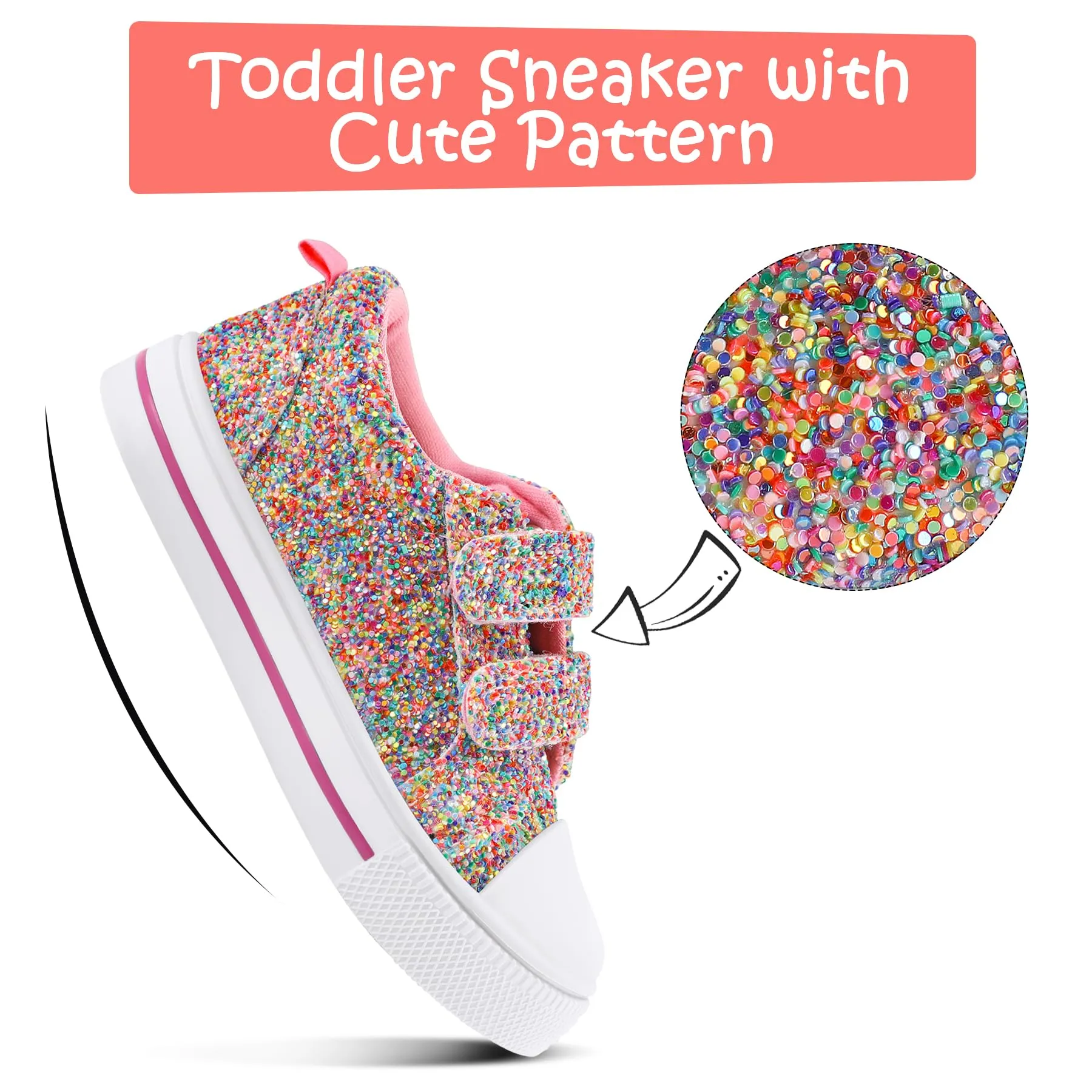 K KomForme Toddler Dual Hook and Loops Canvas Sneakers Blue