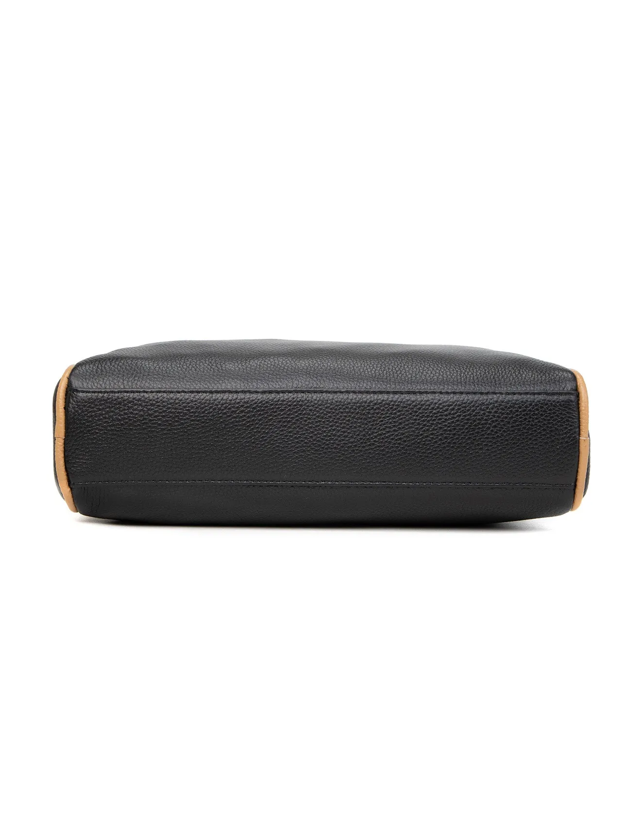 KATRINA MULTI COMPARTMENT LEATHER XBODY BAG- E1-0835-BLK/CAM