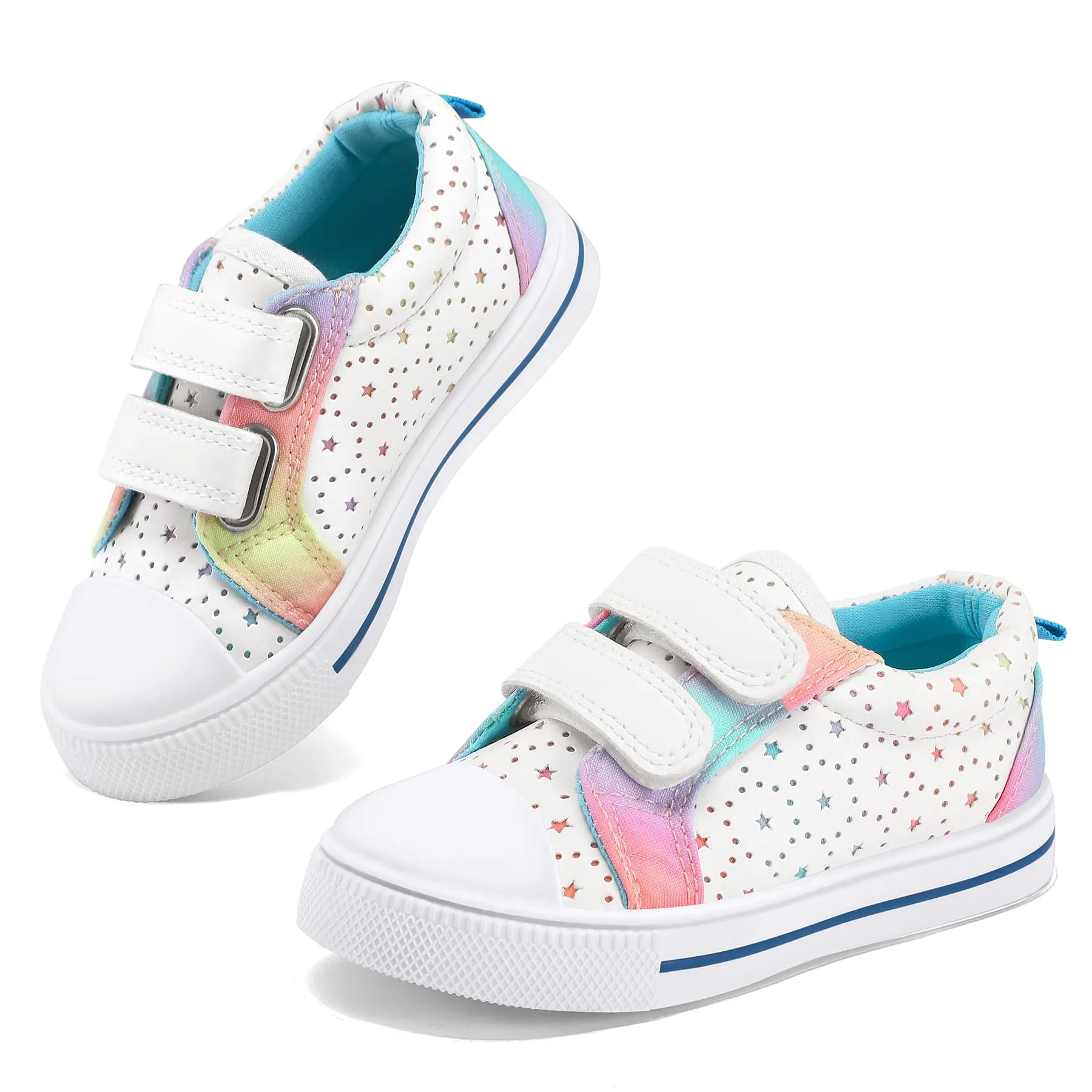 Kids Hollow Star Print Hook and Loop Sneakers