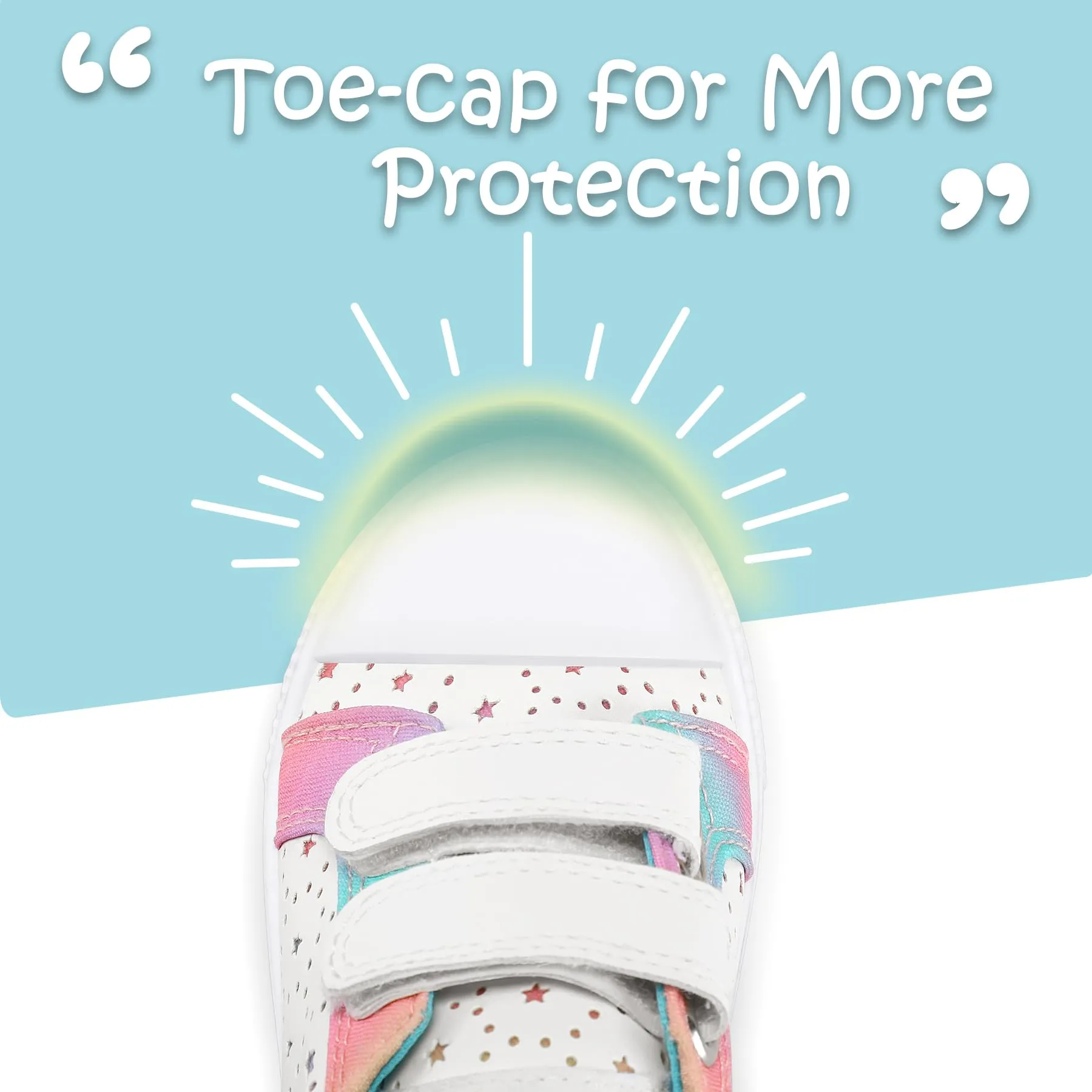 Kids Hollow Star Print Hook and Loop Sneakers