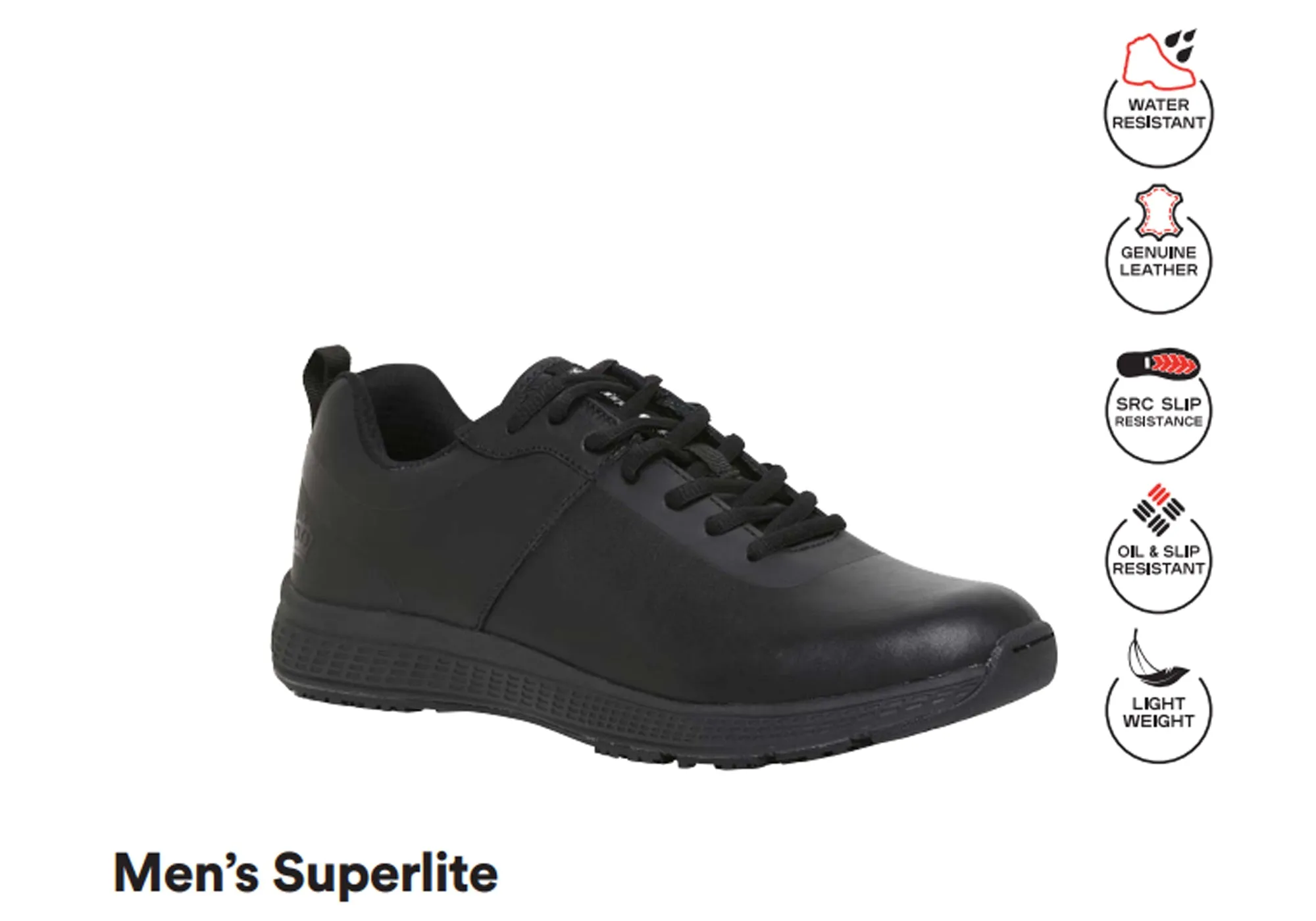 KingGee Mens Superlite Leather Lace Up Work Shoes