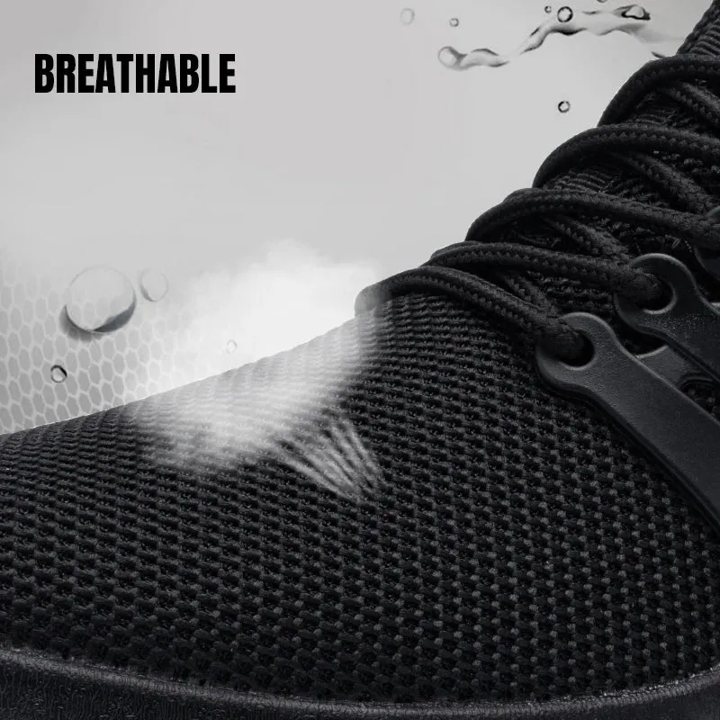 LARNMERN Women's Steel Toe Sports Shoes, Lightweight Safety Shoes, Anti Slip Work Shoes, Breathable Shoes