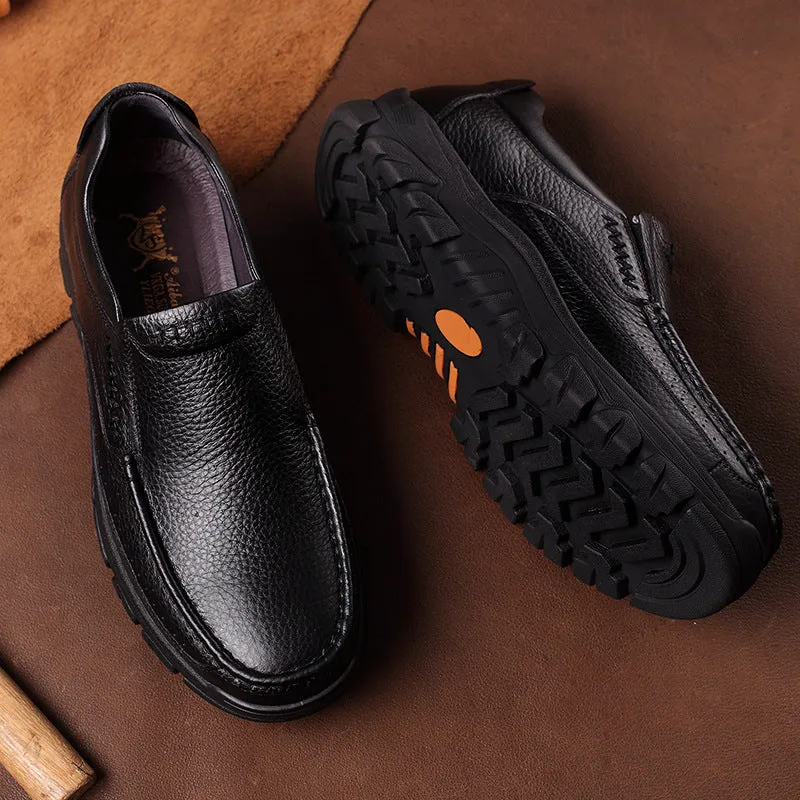 Leather soft sole middle-aged and elderly shoes