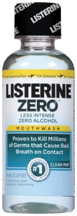 Listerine Antiseptic Zero Alcohol Mouthwash, Clean Mint, 3.2 Ounce (Pack of 24)