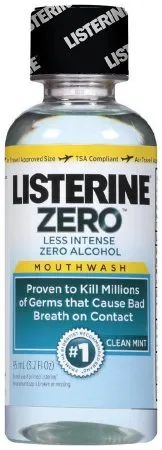 Listerine Antiseptic Zero Alcohol Mouthwash, Clean Mint, 3.2 Ounce (Pack of 24)