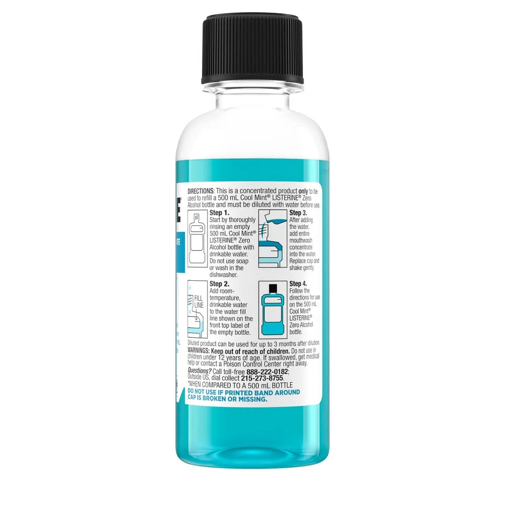 Listerine Cool Mint Zero Alcohol Mouthwash Concentrate Refill Pack