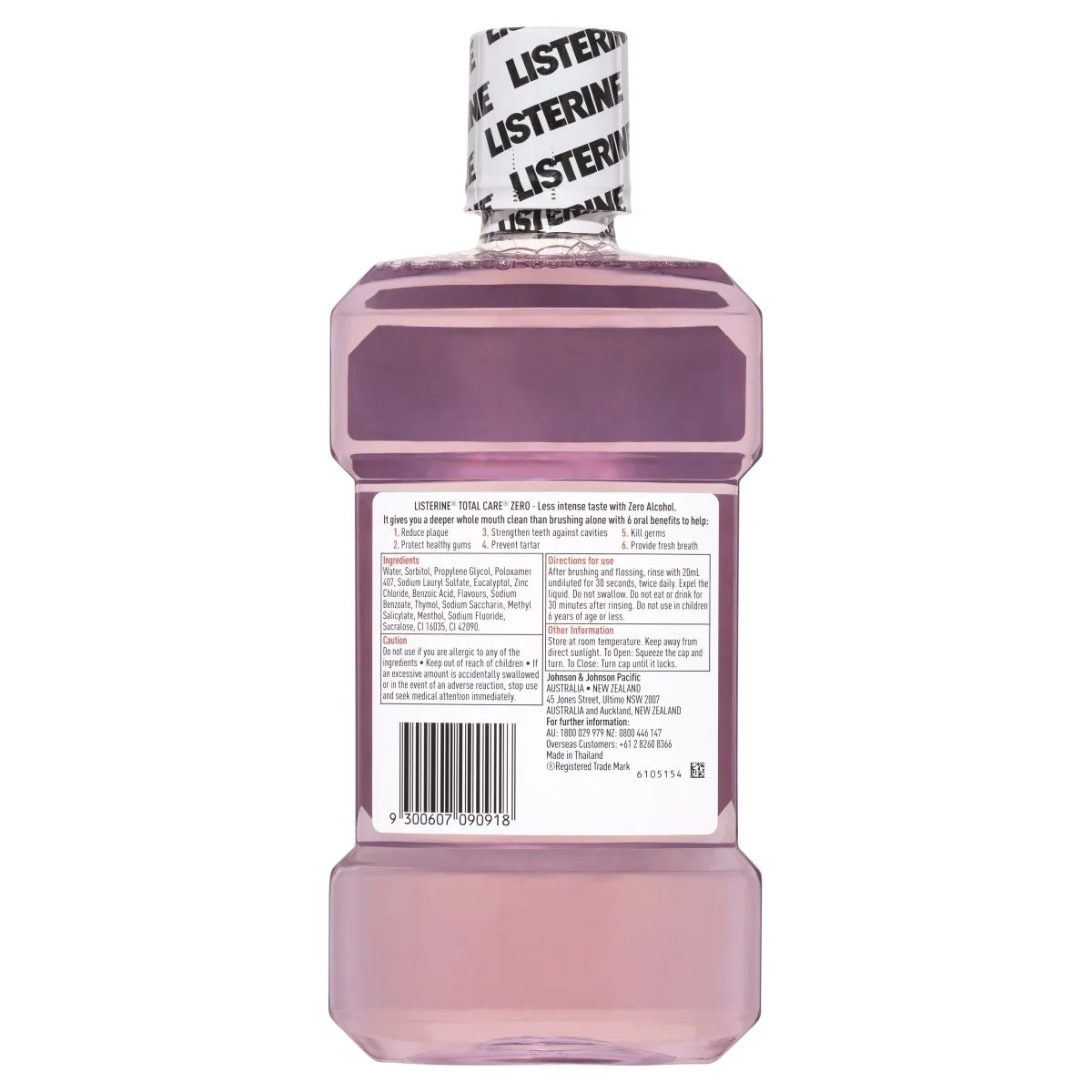 Listerine Total Care Zero Alcohol 6 in 1 Mouthwash 1L