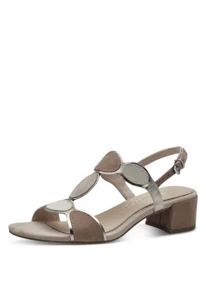 Low Heeled Sandal - Nude Comb
