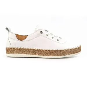 Lunar Evie White Lea Plimsoll