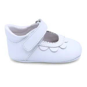 'Marissa' Girls White Leather Pre-Walker Shoes