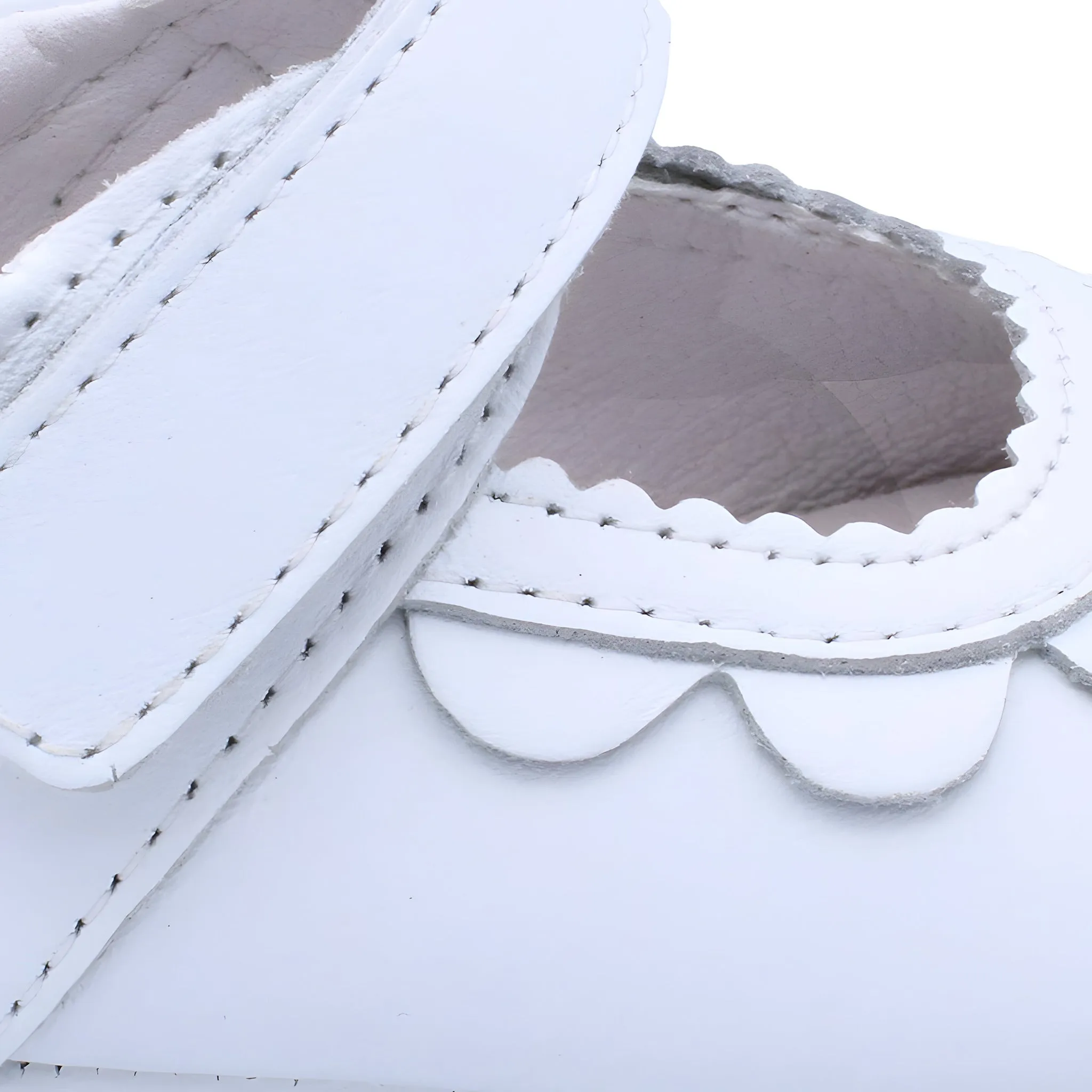 'Marissa' Girls White Leather Pre-Walker Shoes