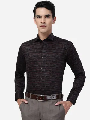 Maroon Printed Slim Fit Party Wear Shirt | JB Studio