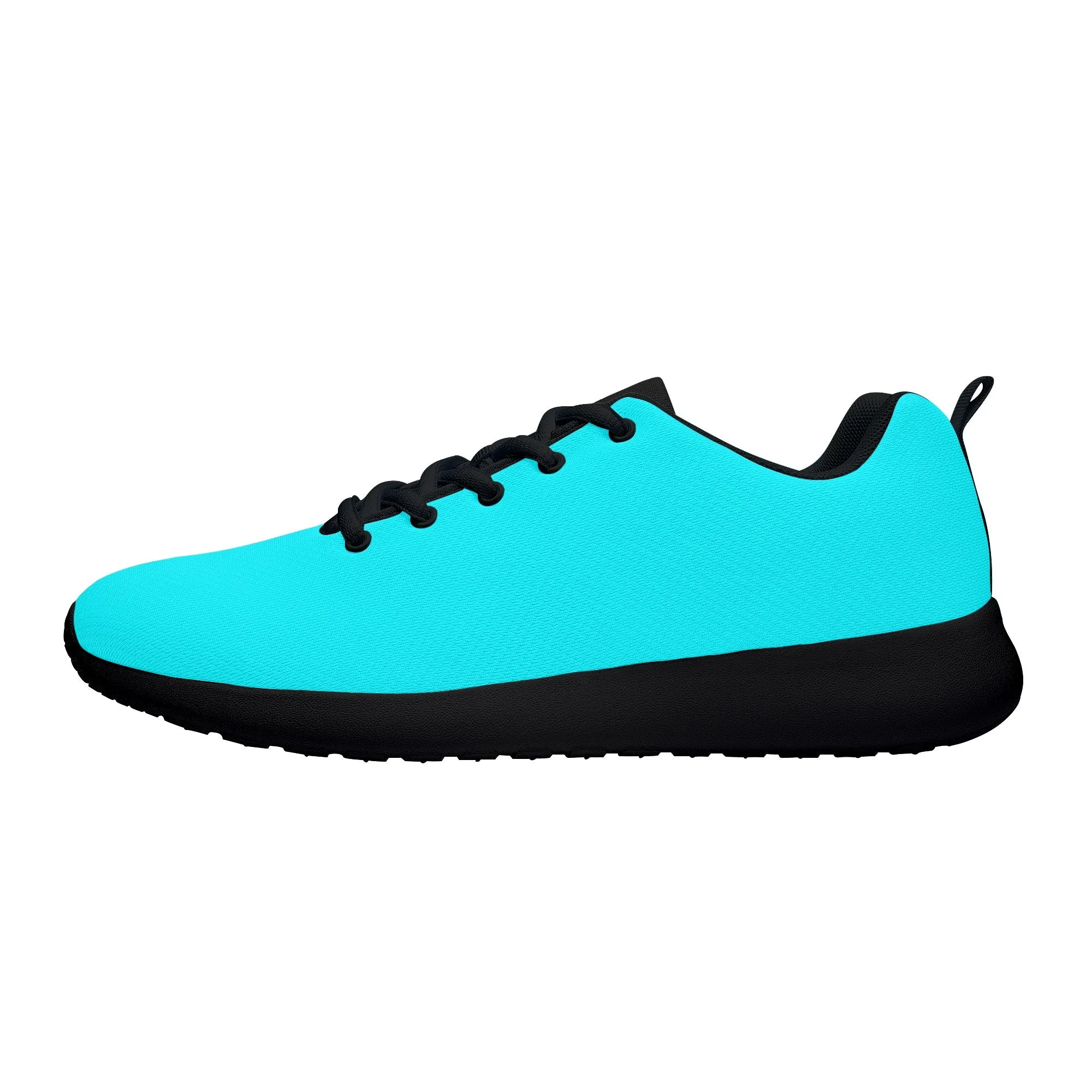 Men's Teal & Black Lace-up Mesh Athletic Sneakers
