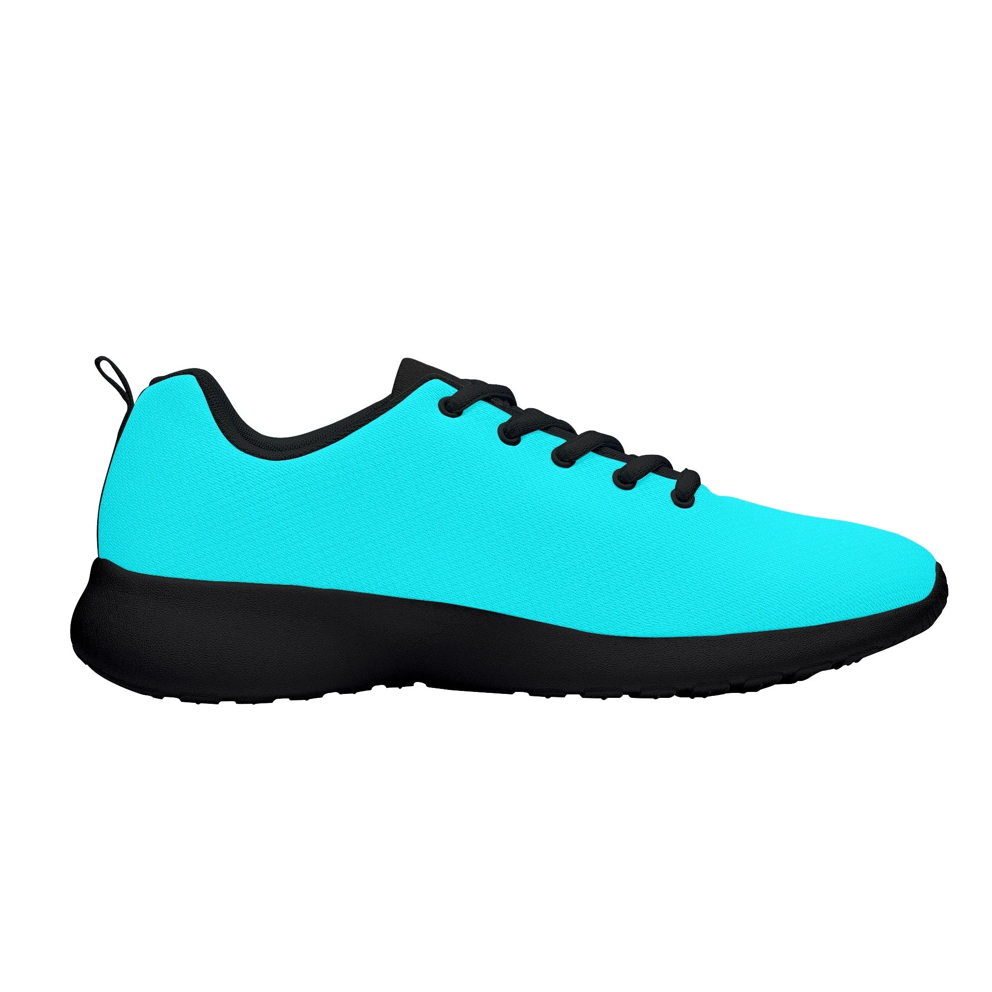 Men's Teal & Black Lace-up Mesh Athletic Sneakers