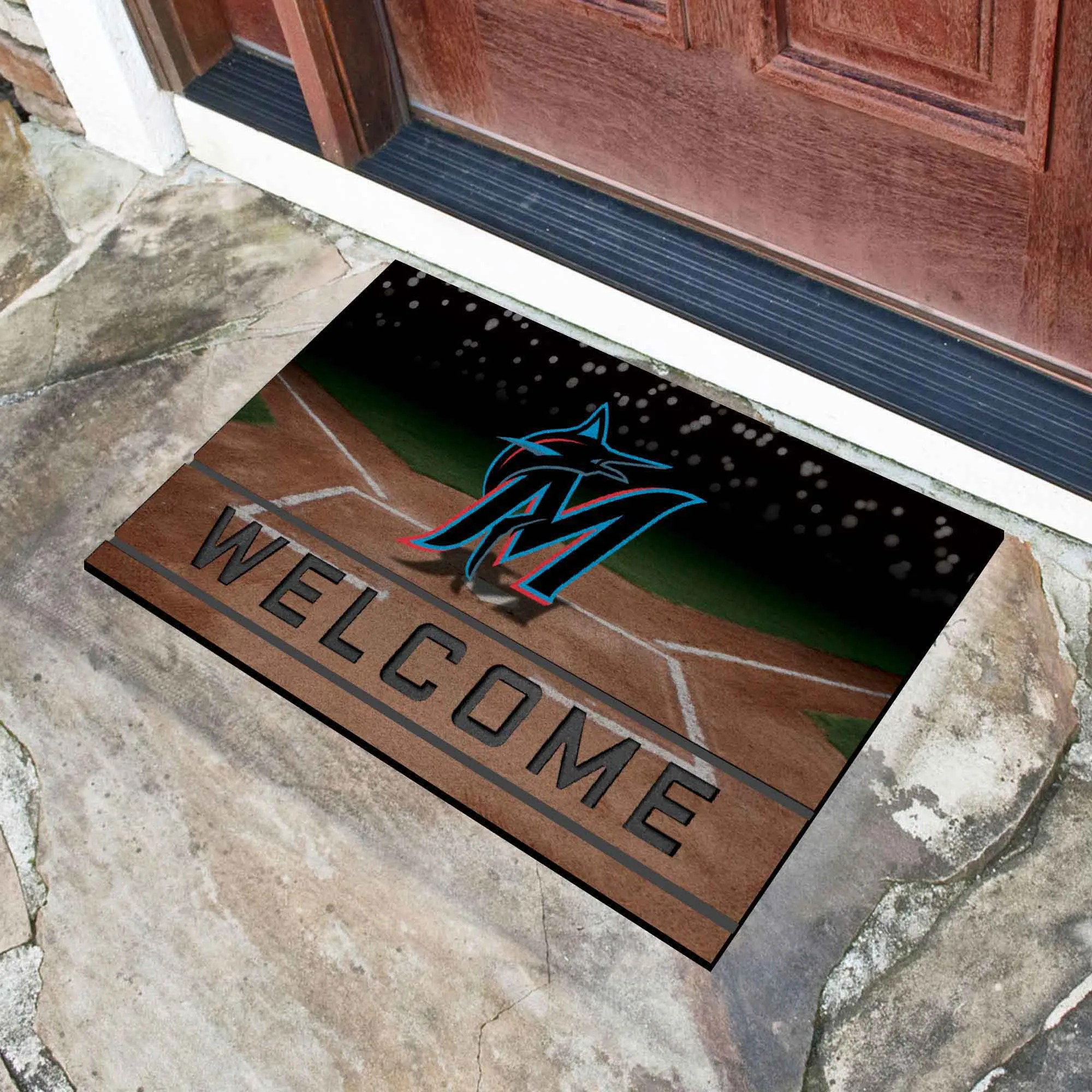 MLB - Miami Marlins Crumb Rubber Door Mat