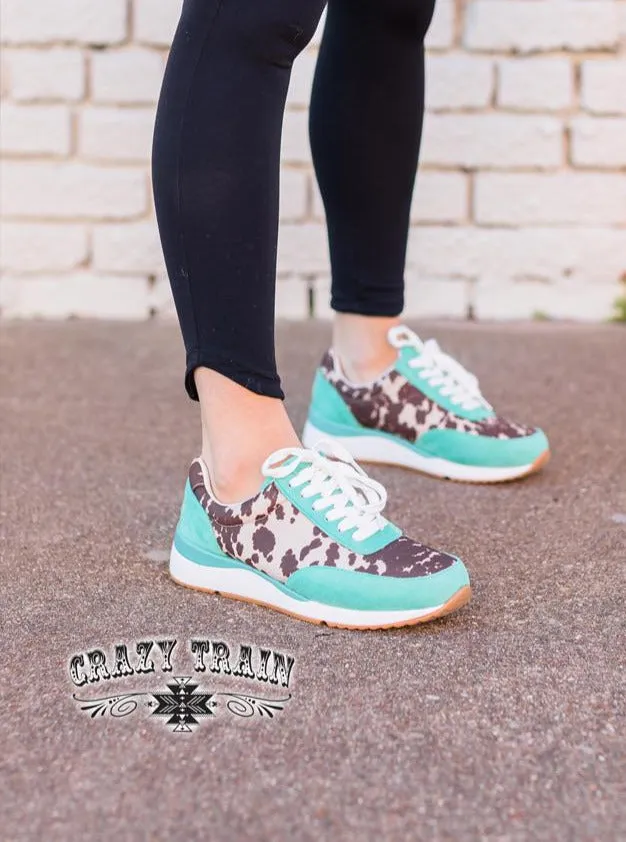 [MOOO]DY KICKS * COWHIDE/TURQ