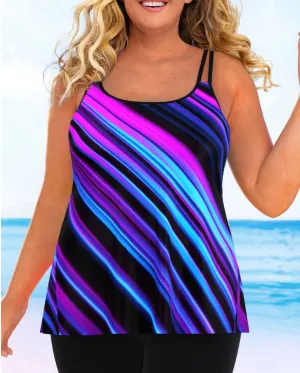 NEW MODLILY® Gradient Plus Size Multi Color Tankini Set, Sz 1XL, Retails $117