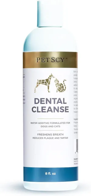 NEW Petscy - Dental Cleanse, All-Natural Cat & Dog Tartar Remover for Teeth, Cat & Dog Water Additive for Dental Care, Suitable for All Ages, Breeds & Sizes, 8 Oz
