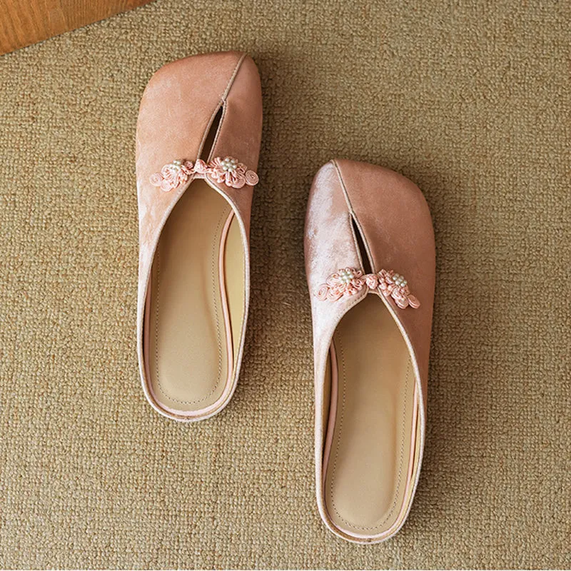New Square Head Hollow Elegant Temperament Soft Sole Shoes