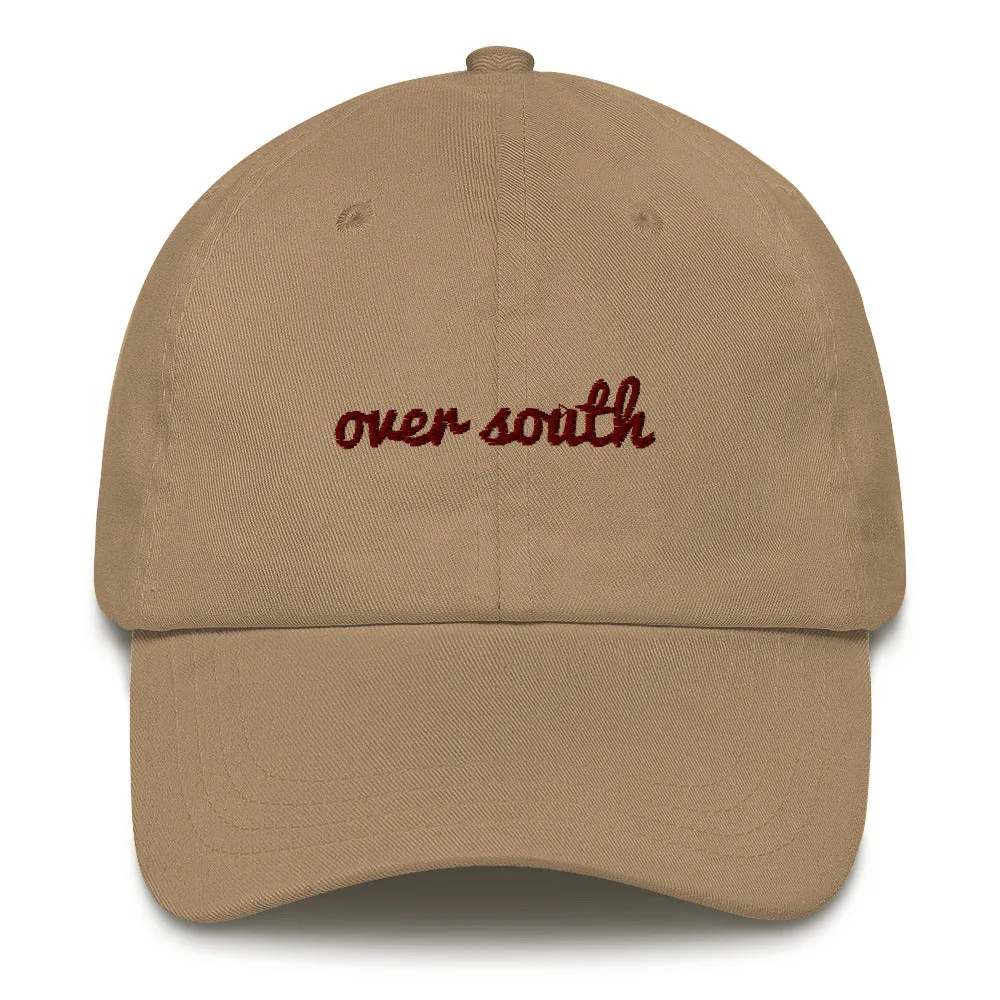 Over South Text Logo (Sexy Red Text) Embroidered Dad Hat