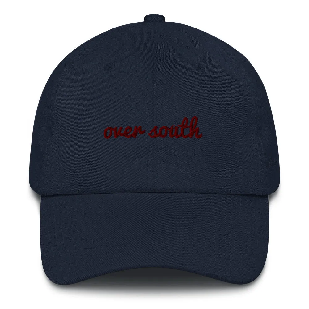 Over South Text Logo (Sexy Red Text) Embroidered Dad Hat