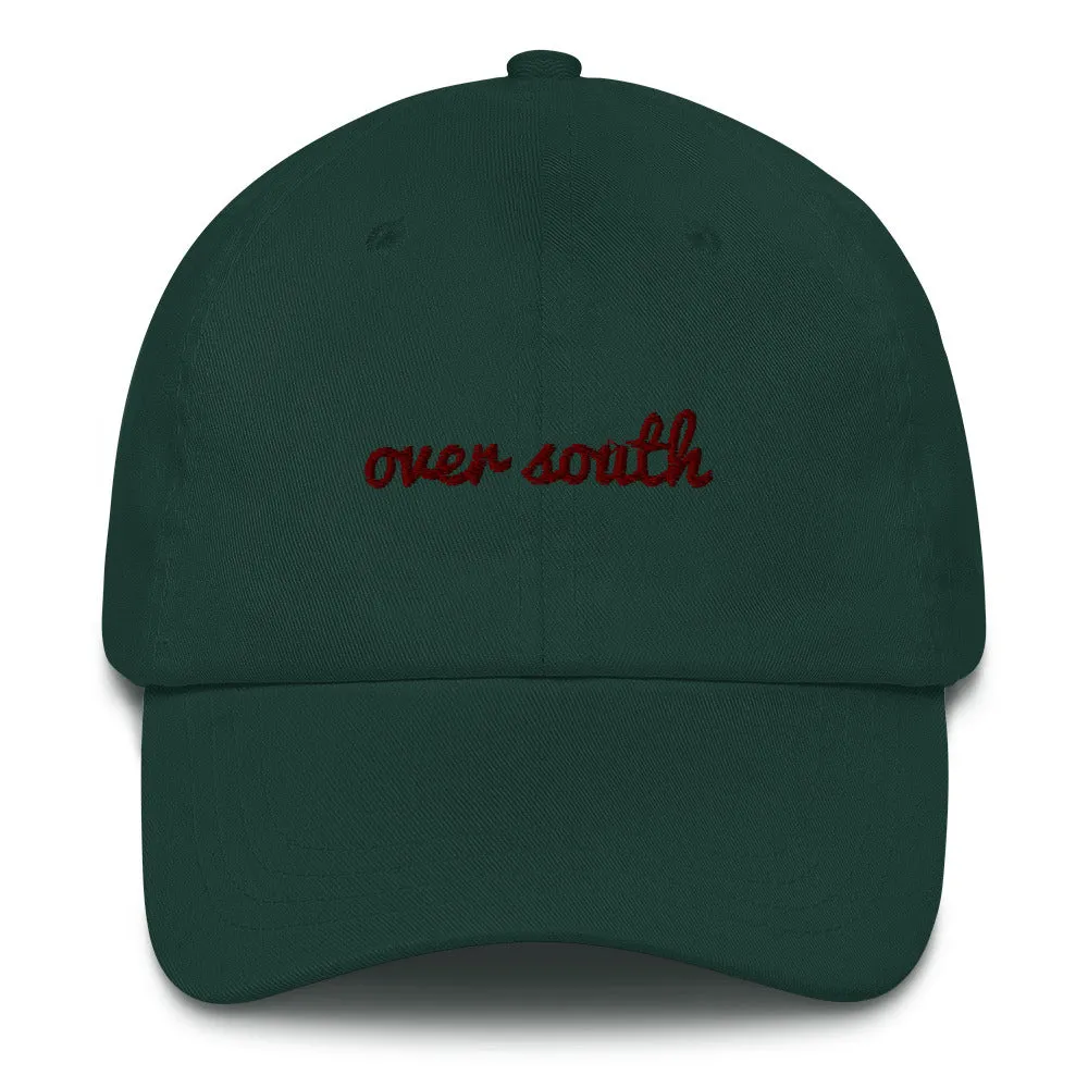 Over South Text Logo (Sexy Red Text) Embroidered Dad Hat