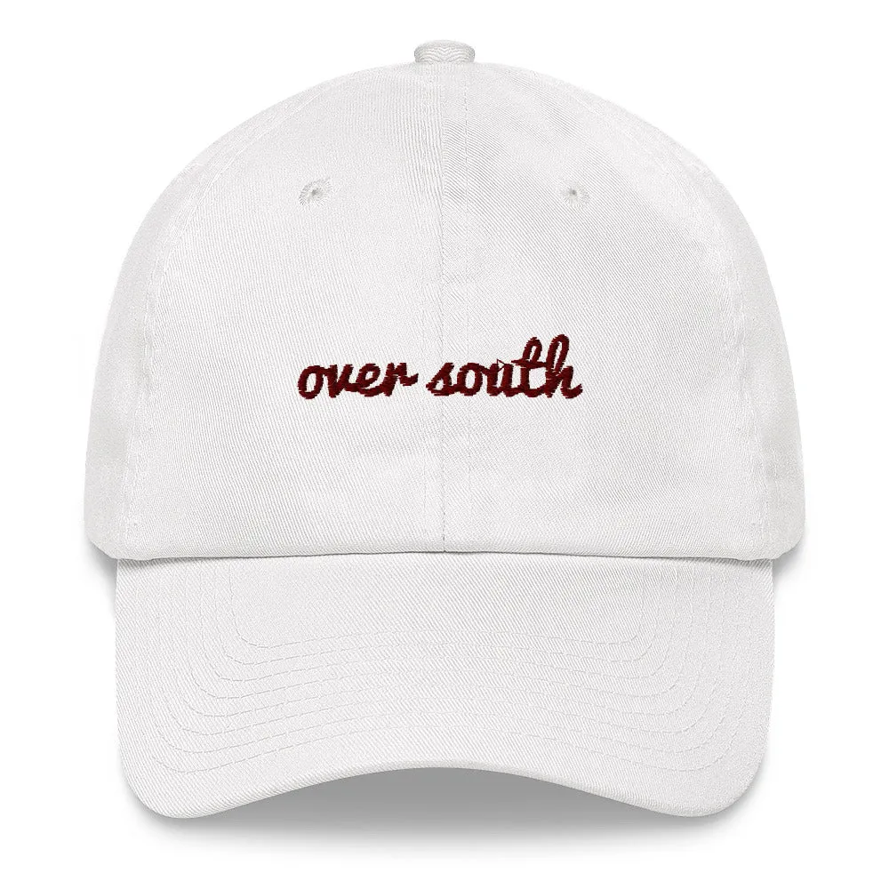 Over South Text Logo (Sexy Red Text) Embroidered Dad Hat