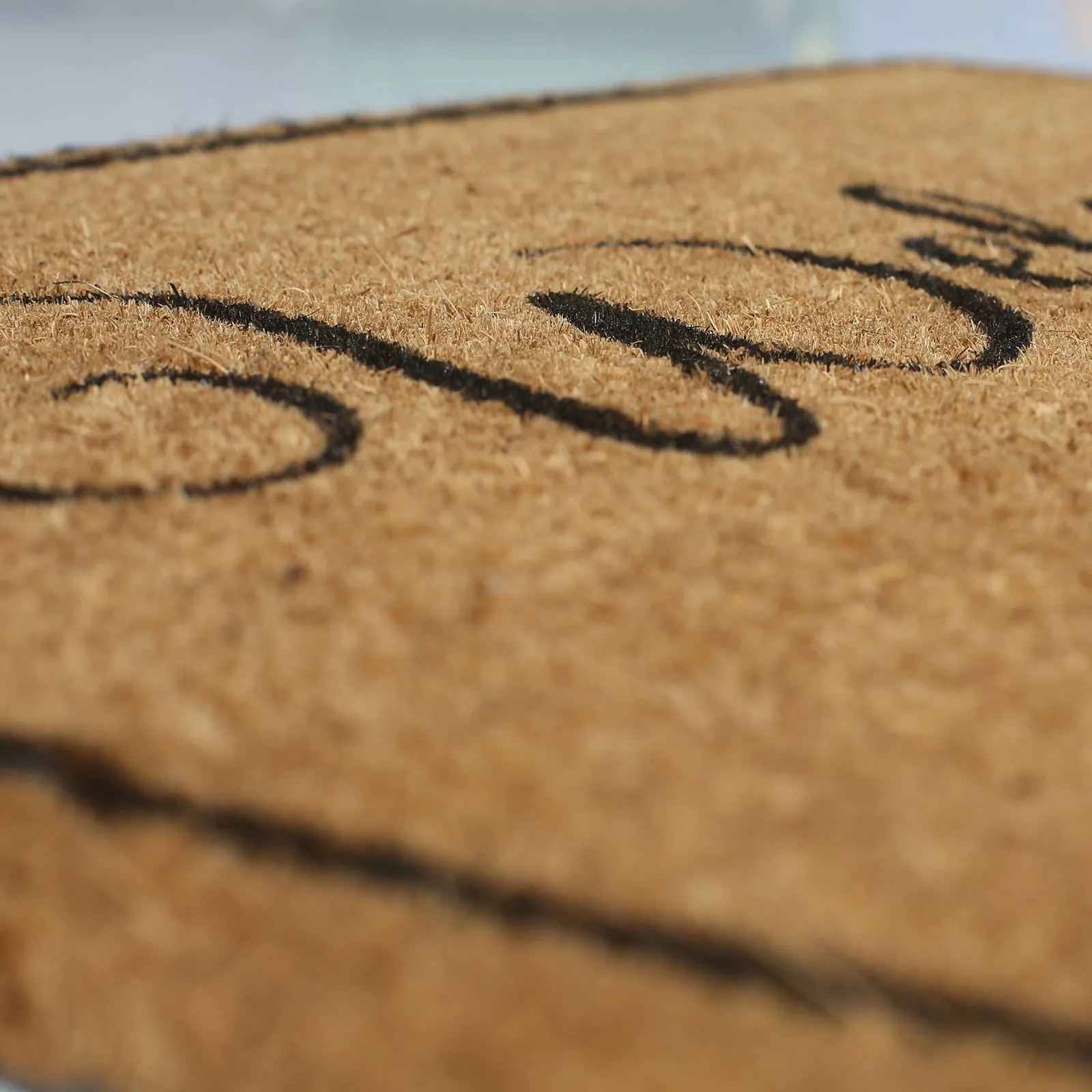 Personalised Black Doormat with Welcome and Family Name