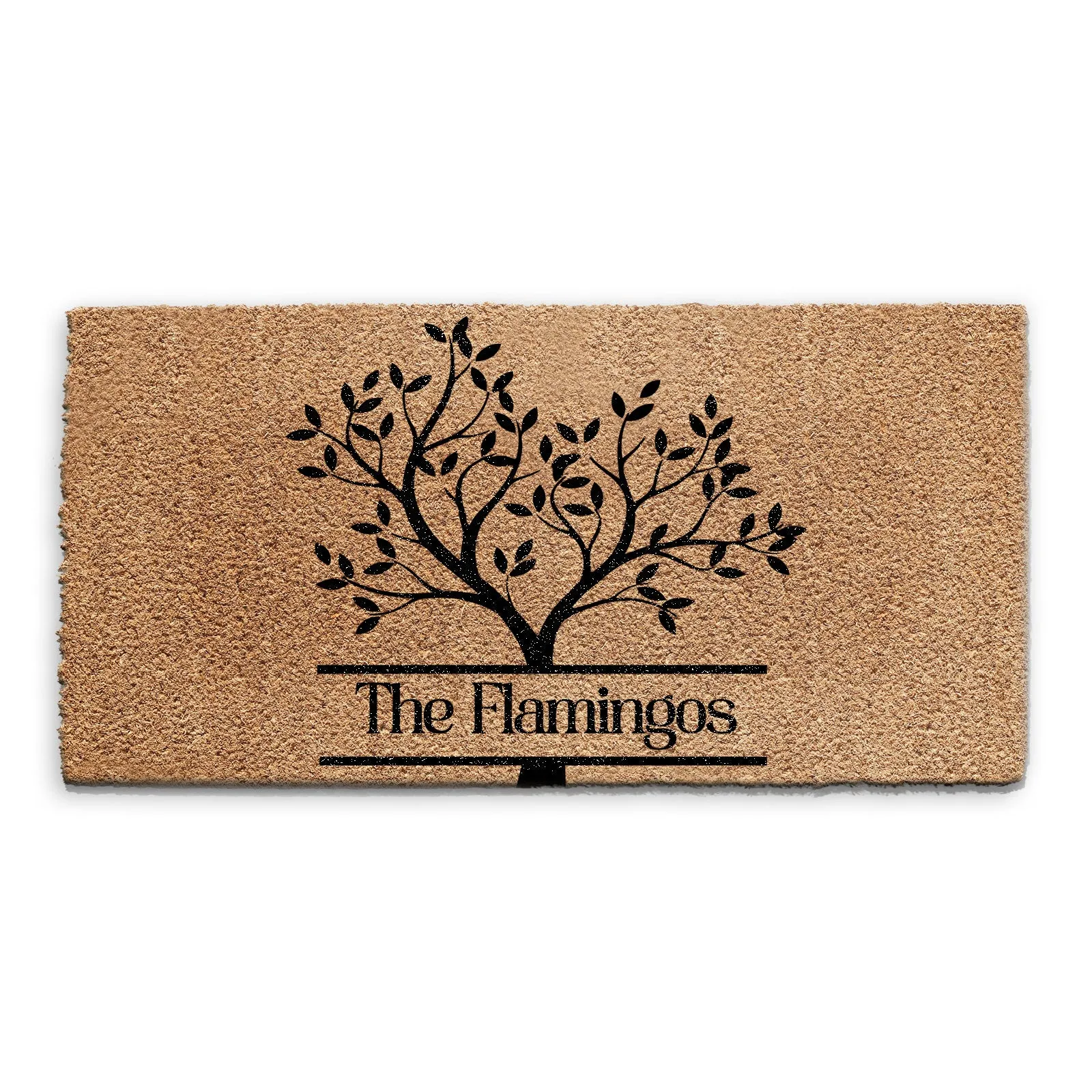 Personalised Doormat - Black Tree and Name