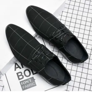 Pointed Toe Casual Canvas Business Shoes Breathable Korean Style Trend All-match Cross-Border Men's Shoes