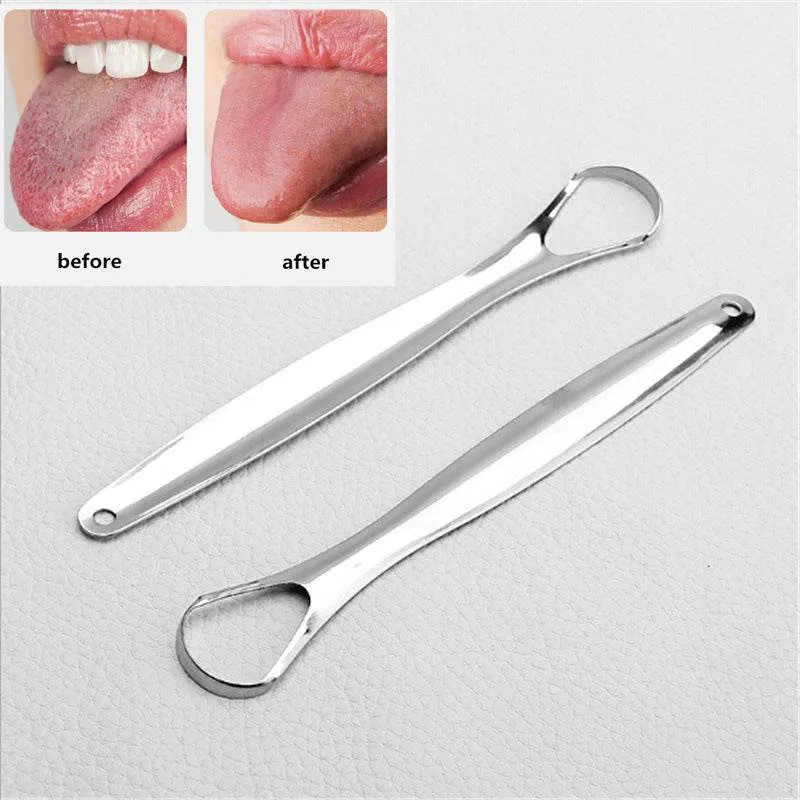 Portable Stainless Steel Water Drop Tongue Scraper Cleane Tongue Scraper Cleane