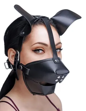 Pup Play Hood with Removable Ball Gag