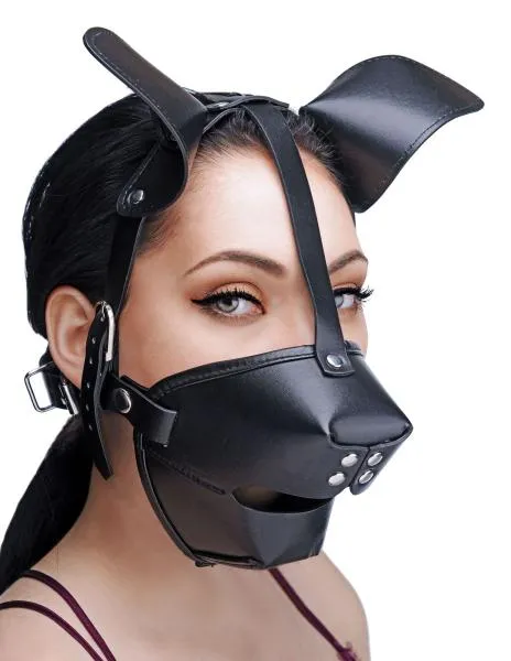 Pup Play Hood with Removable Ball Gag
