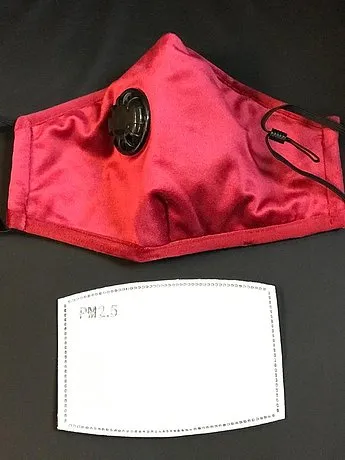 Reusable Fabric Mask included 1 KN95 Filter and Valve