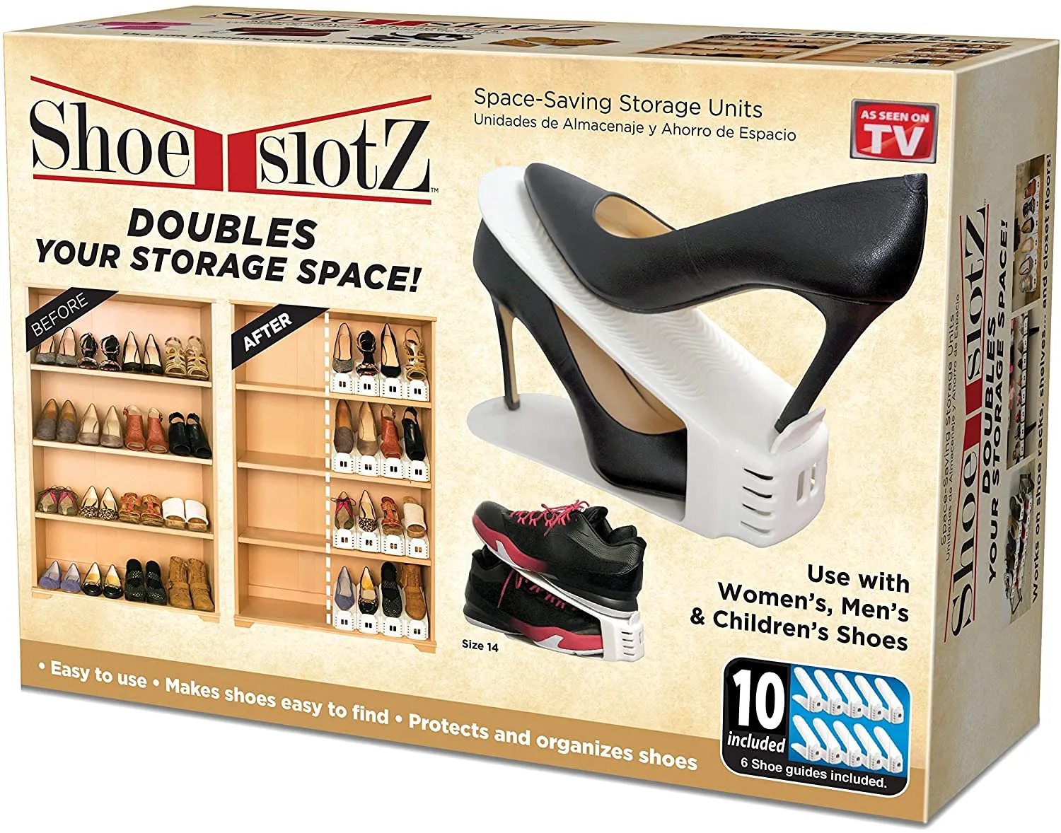 Shoe Slotz Space-Saving Storage Units in Ivory | As Seen on TV | No Assembly Required | Limited Edition Price Club Value Pack, 20 Piece Set