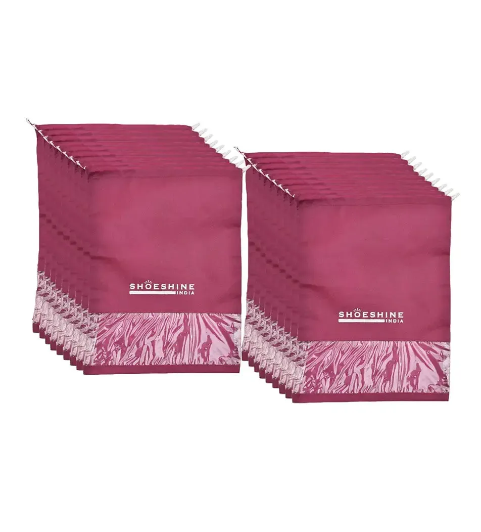SHOESHINE Shoe Bags (Pack of 6) Travel Shoe Pouch - White Heart