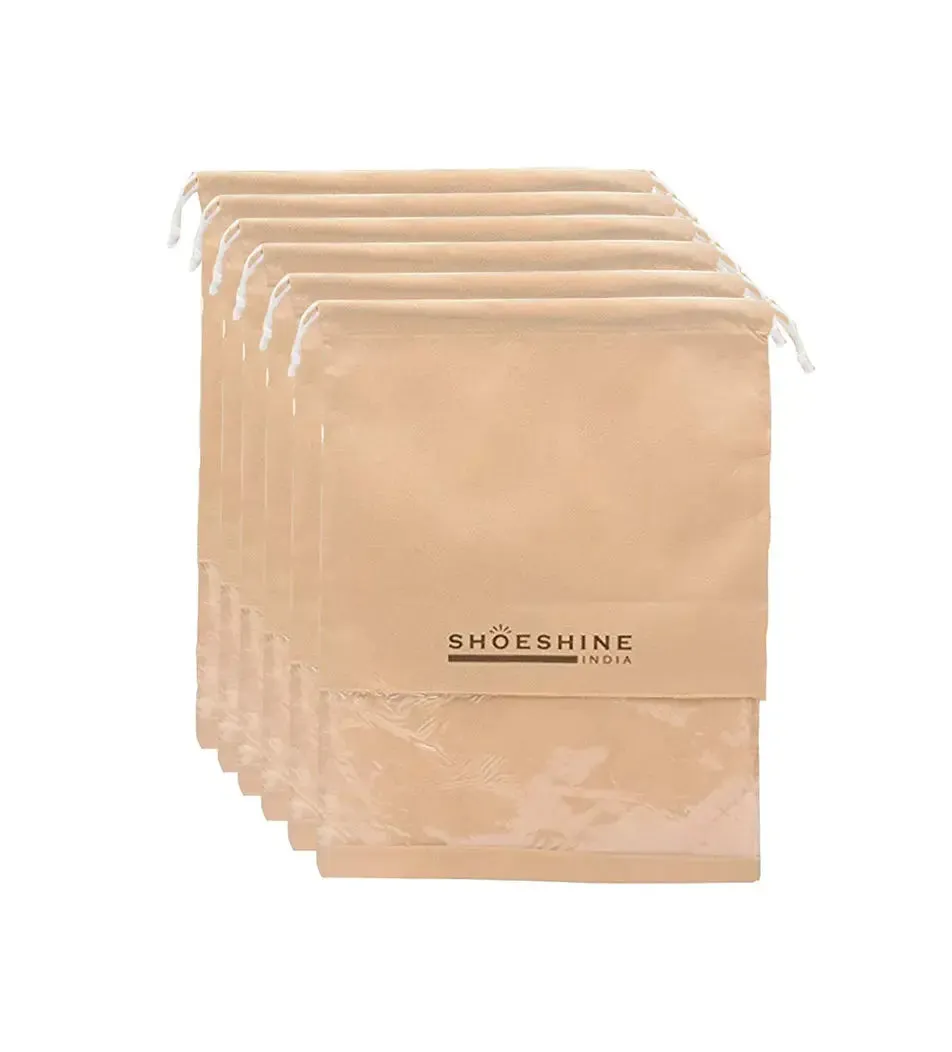 SHOESHINE Shoe Bags (Pack of 6) Travel Shoe Pouch - White Heart