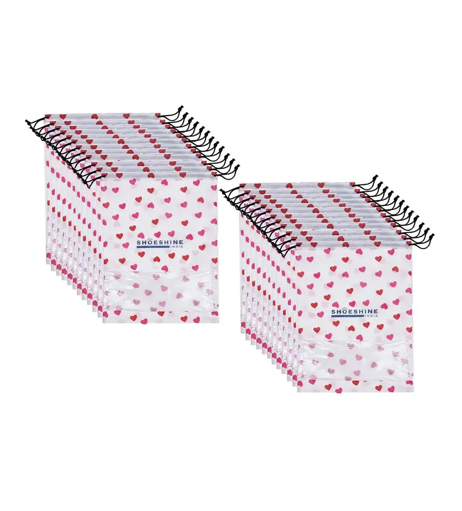 SHOESHINE Shoe Bags (Pack of 6) Travel Shoe Pouch - White Heart