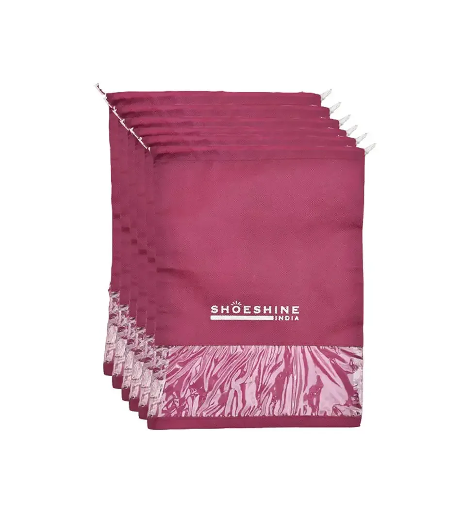 SHOESHINE Shoe Bags (Pack of 6) Travel Shoe Pouch - White Heart