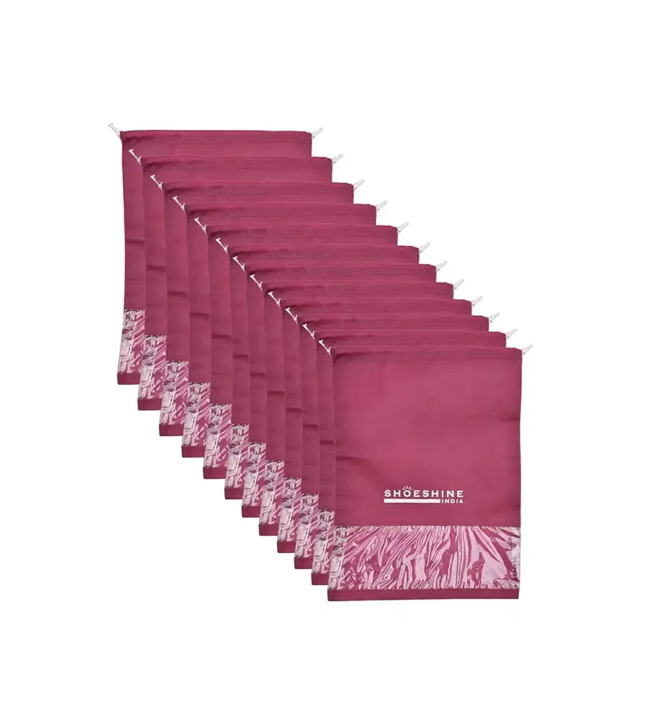 SHOESHINE Shoe Bags (Pack of 6) Travel Shoe Pouch - White Heart
