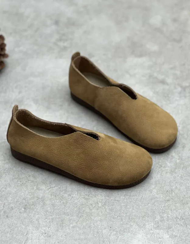 Soft Leather Handmade Retro Flat Shoes