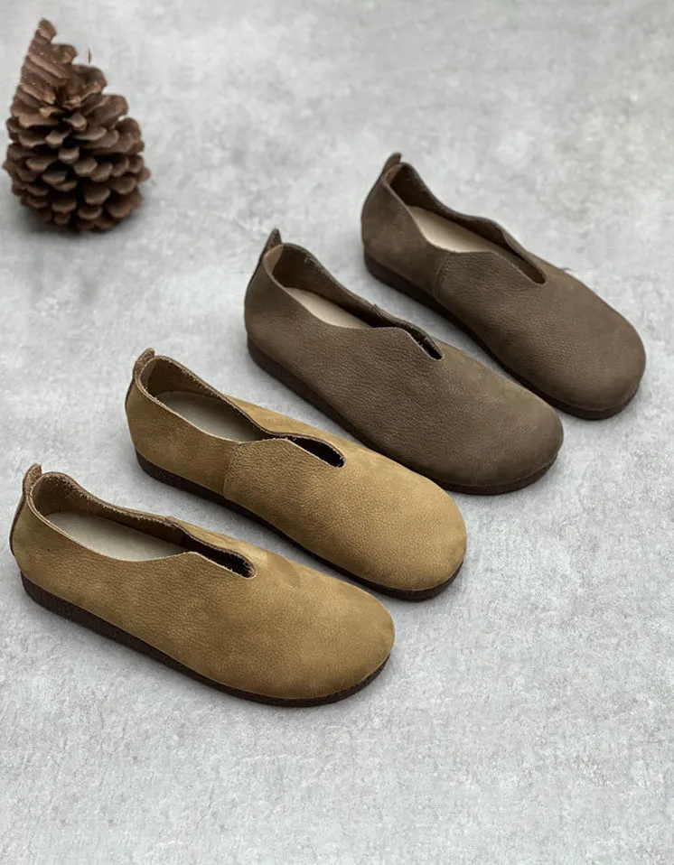 Soft Leather Handmade Retro Flat Shoes