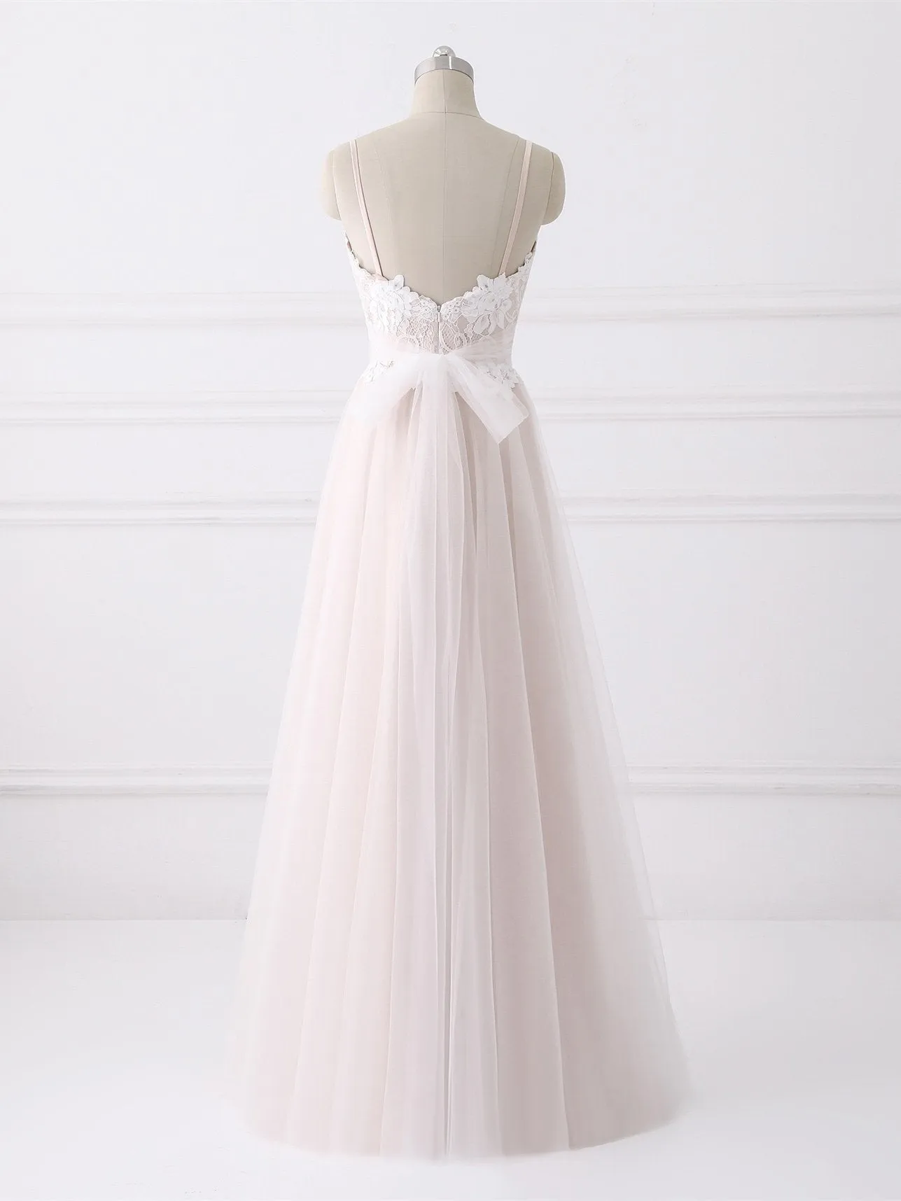 Spaghetti Straps Sweetheart A-line Cheap Wedding Dresses Online, WD341