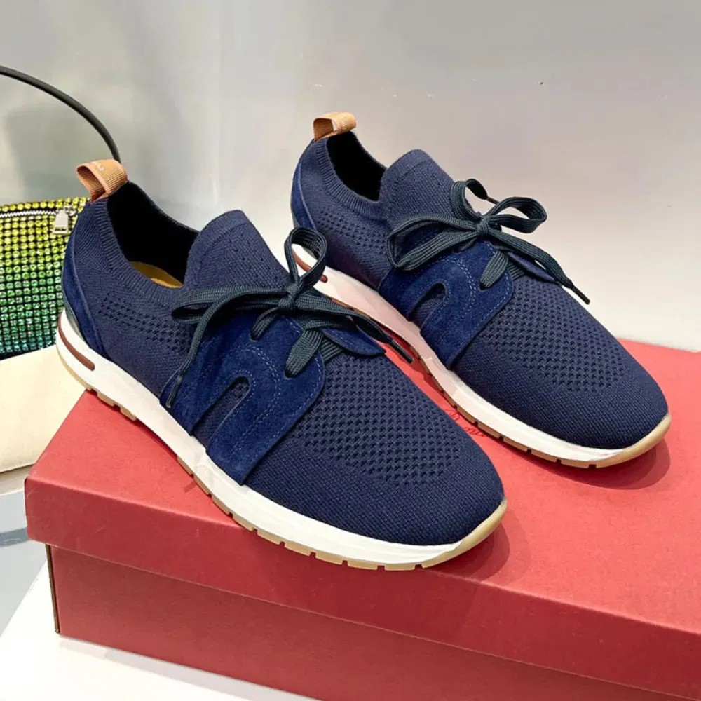 Sports shoes with lace up fly weave breathable casual thick soled shoes