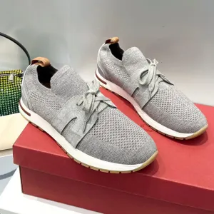 Sports shoes with lace up fly weave breathable casual thick soled shoes