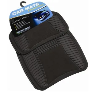 Stingray 4Pce Rubber/Velour Mat Set Black (ZSMATTT8110BK)