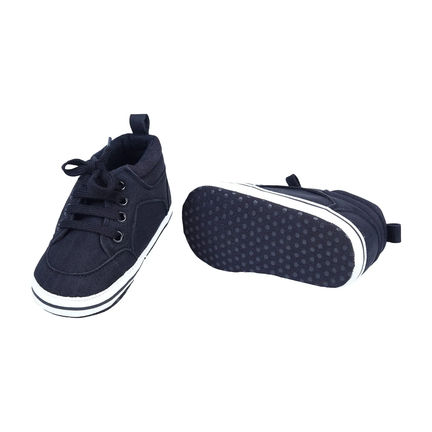 Textured Leather Lace-Up Stylish Anti-Slip Sneaker Shoes - Navy Blue